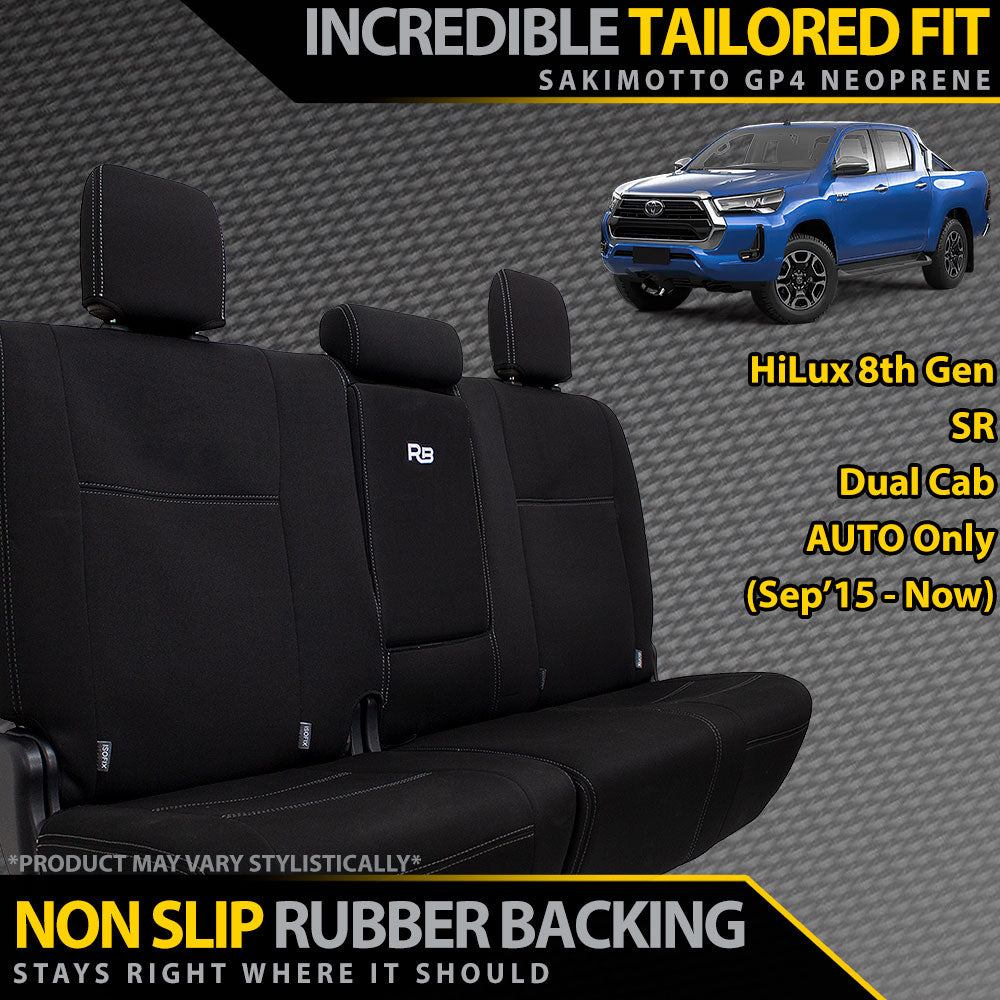 Toyota HiLux 8th Gen SR Neoprene Rear Row Seat Covers (Available)