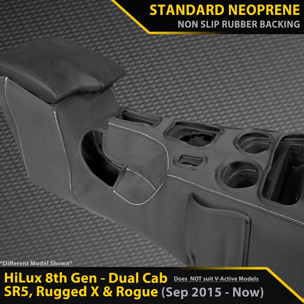 Toyota Hilux 8th Gen (Leather Seats) SR5, Rugged X & Rogue AUTO GP4 Neoprene Centre Console Organiser (Available)-Razorback 4x4