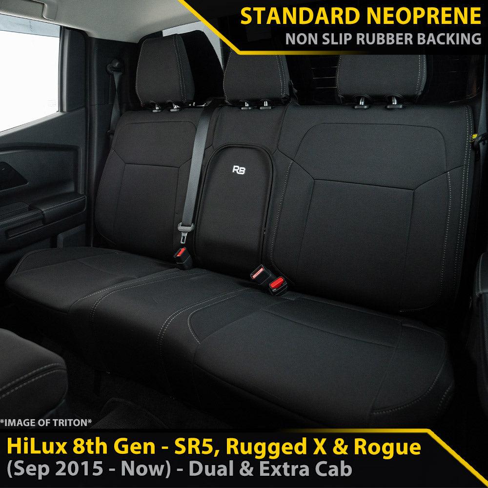 Toyota HiLux 8th Gen SR5, Rugged X & Rogue GP4 Neoprene Rear Row Seat Covers (Available)