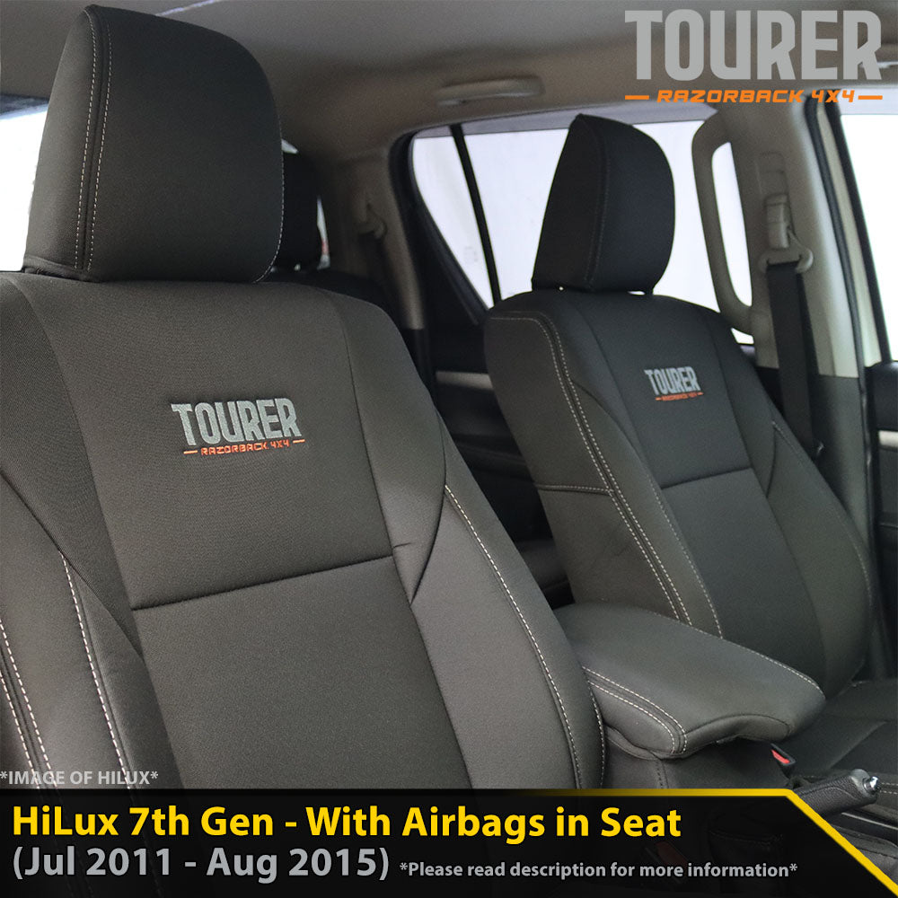 Toyota Hilux 7th Gen (Sport Seat) GP9 Tourer 2x Front Row Seat Covers (Made to Order)-Razorback 4x4