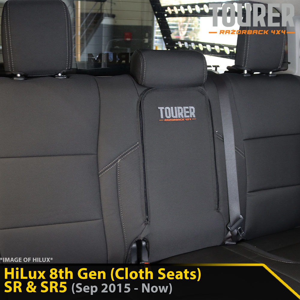 Toyota HiLux 8th Gen (Cloth Seats) SR & SR5 Tourer Rear Row Seat Covers (Made to Order)