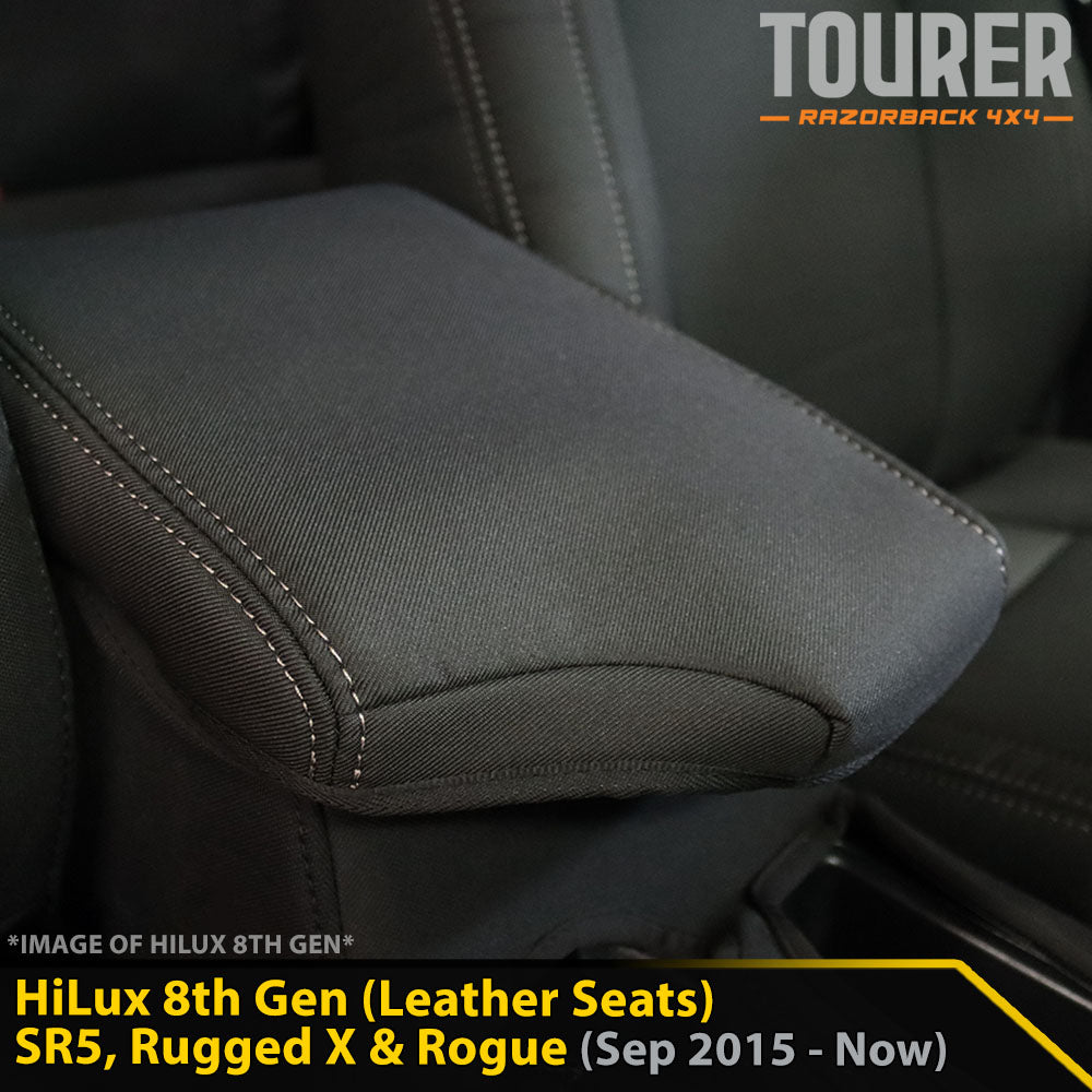 Toyota Hilux 8th Gen (Leather Seats) SR5, Rugged X & Rogue GP9 Tourer Console Lid Cover (Made to Order)-Razorback 4x4