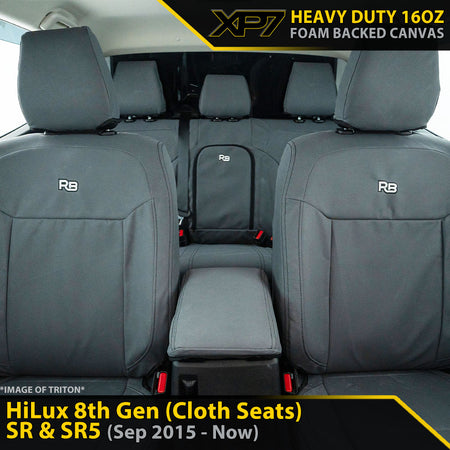 Toyota Hilux 8th Gen (Cloth Seats) SR & SR5 XP7 Heavy Duty Canvas Bundle (Made to Order)-Razorback 4x4