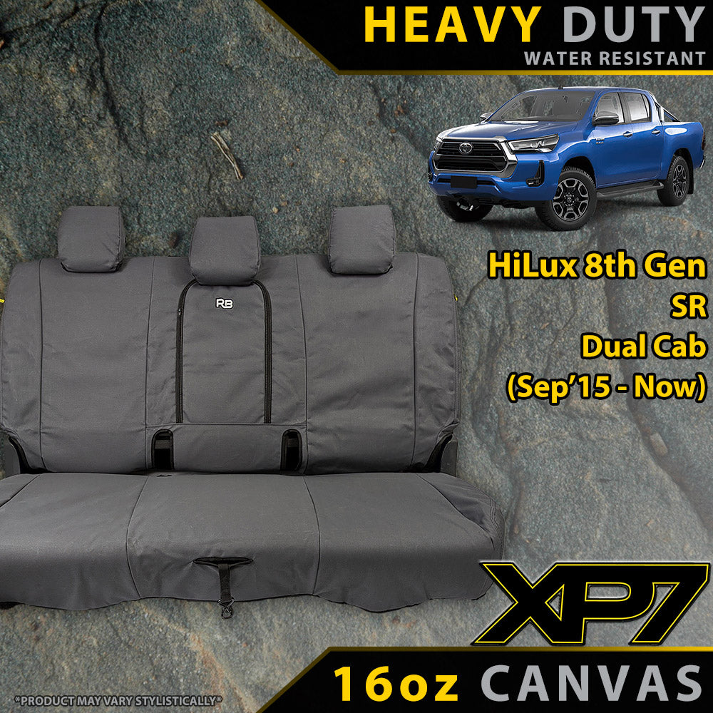 Toyota HiLux 8th Gen SR Heavy Duty XP7 Canvas Rear Row Seat Covers (Made to Order)