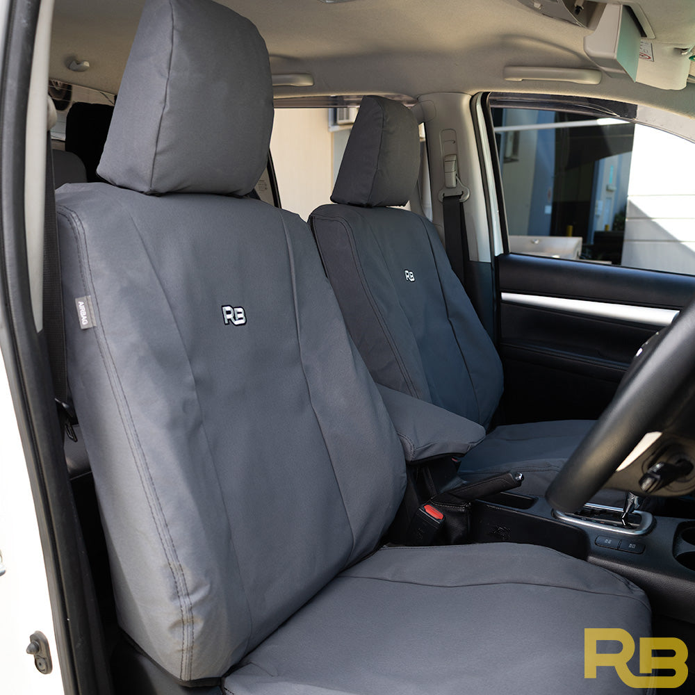 Toyota Hilux 8th Gen - SR & SR5 with Cloth Seats - CANVAS+ Front Seat Covers