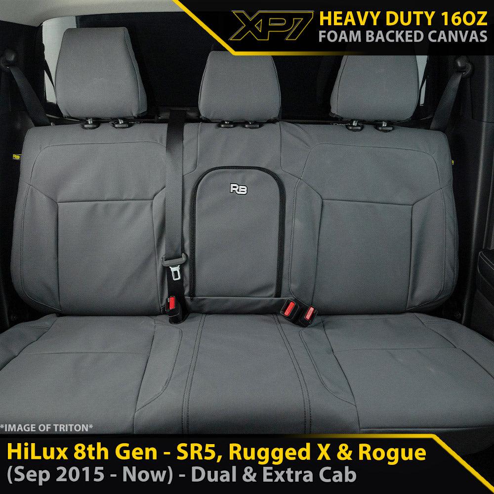 Toyota HiLux 8th Gen SR5, Rugged X & Rogue Heavy Duty XP7 Canvas Rear Row Seat Covers (Made to Order)