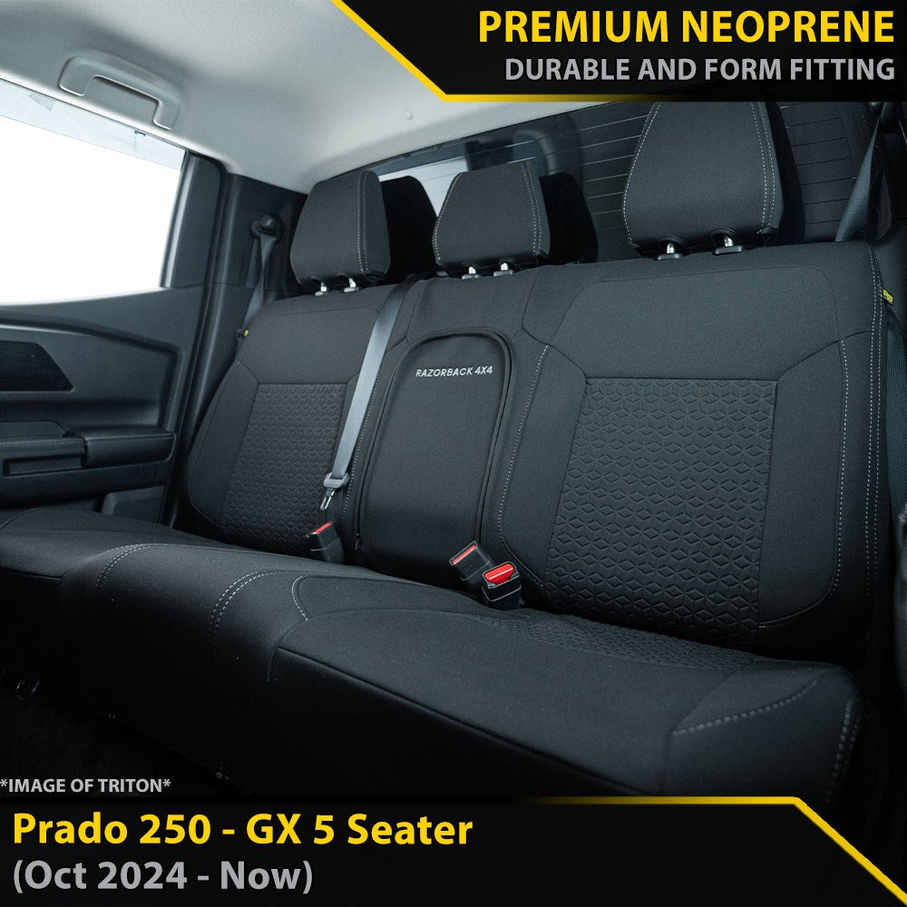 Toyota Prado 250 GX GP6 Premium Neoprene Rear Seat Cover (Made to Order)-Razorback 4x4