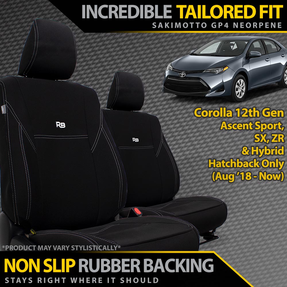 Toyota Corolla 12th Gen Neoprene 2x Front Row Seat Covers (Made to Order)-Razorback 4x4