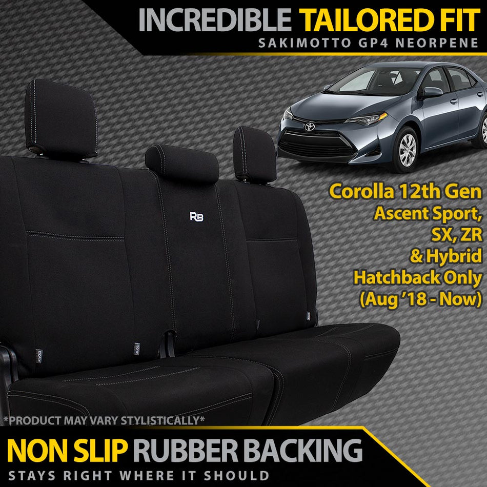 Toyota Corolla Hatchback 12th Gen Neoprene Rear Row Seat Covers (In Stock)-Razorback 4x4