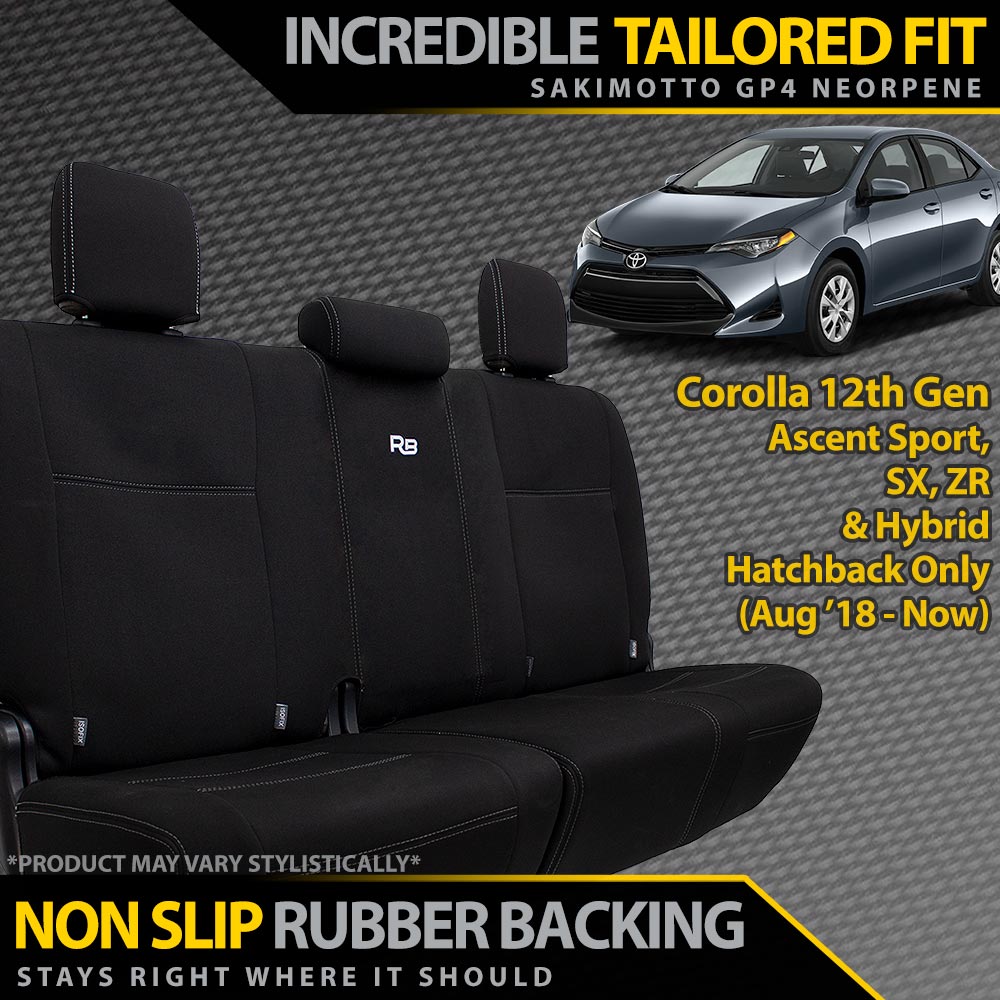 Toyota Corolla Hatchback 12th Gen Neoprene Rear Row Seat Covers (In Stock)