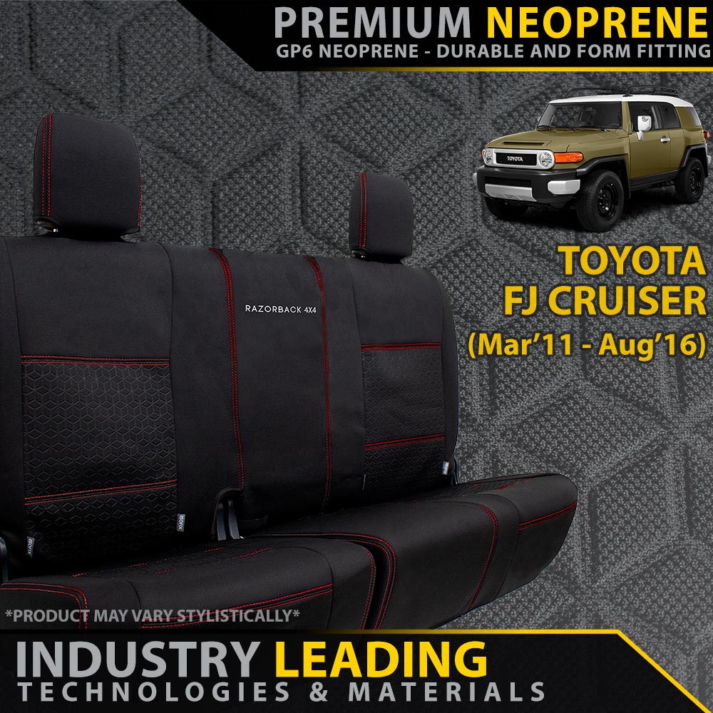 Toyota FJ Cruiser Premium Neoprene Rear Row Seat Covers (Made to Order)-Razorback 4x4