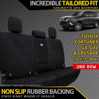 Toyota Fortuner Neoprene 2nd Row Seat Covers (Available)-Razorback 4x4