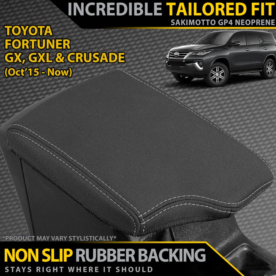Toyota Fortuner Neoprene Armrest Console Lid Cover (Available)-Razorback 4x4