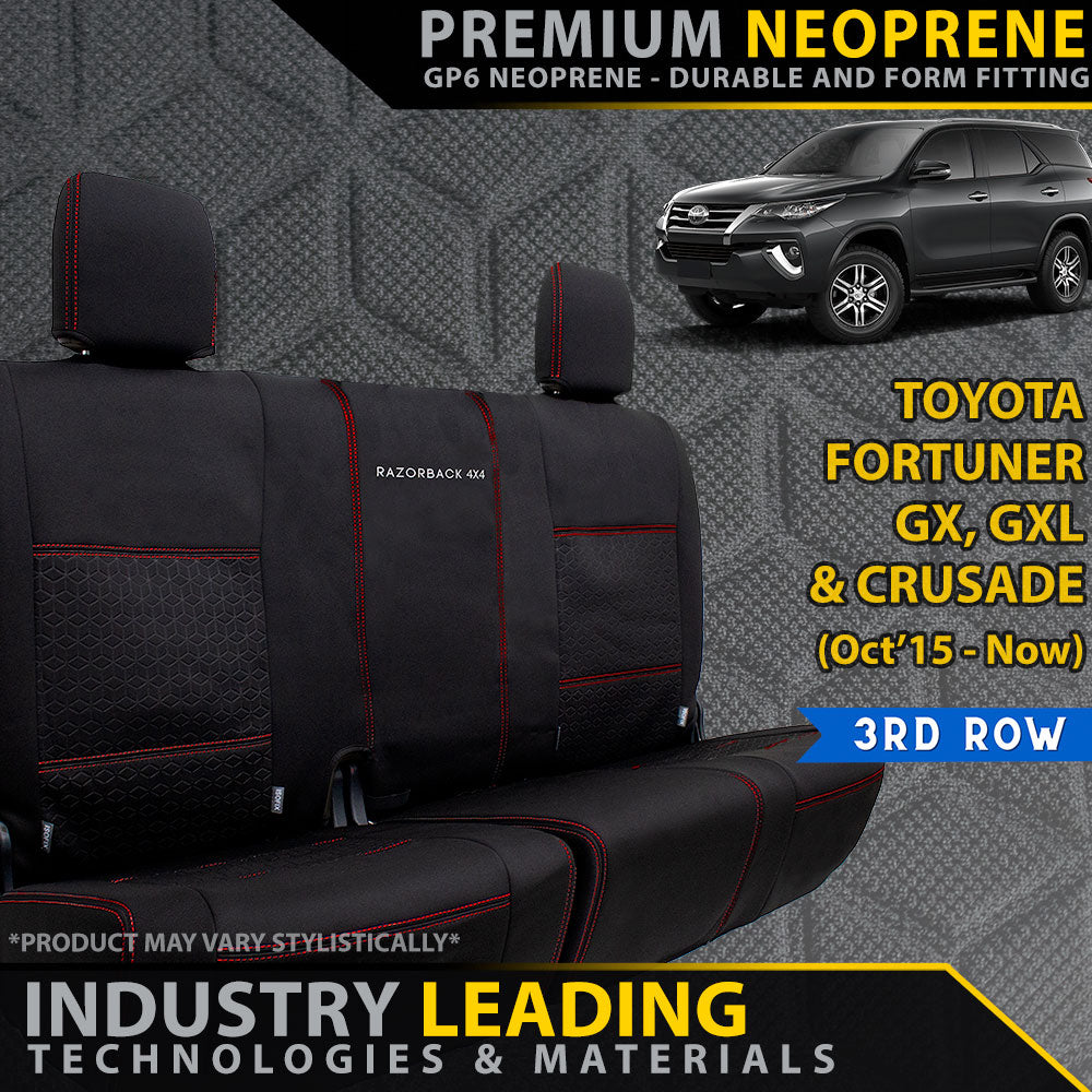 Toyota Fortuner Premium Neoprene 3rd Row Seat Covers (Made to Order)-Razorback 4x4