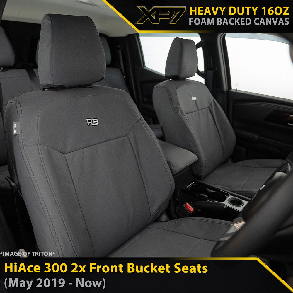 Toyota HiAce 300 XP7 Heavy Duty Canvas 2x Front Seat Covers (Made to Order)-Razorback 4x4