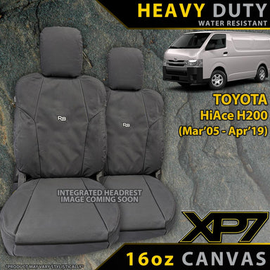 Toyota HiAce Heavy Duty XP7 Canvas 2x Front Seat Covers (Made to Order)-Razorback 4x4
