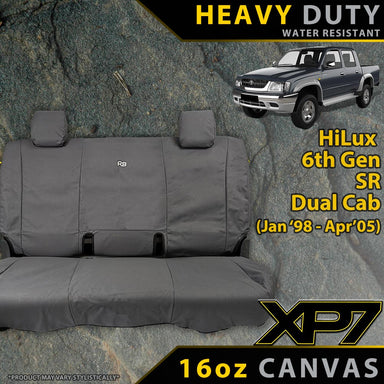 Toyota HiLux 6th Gen Heavy Duty XP7 Canvas 100% Rear Bench Seat Covers (Made to Order)-Razorback 4x4