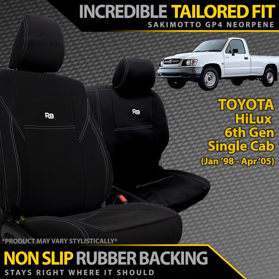 Toyota Hilux 6th Gen Neoprene Bucket & 3/4 Bench Seat Covers (Made to Order)-Razorback 4x4