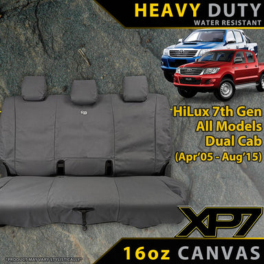 Toyota HiLux 7th Gen Heavy Duty XP7 Canvas Rear Row Seat Covers (Available)-Razorback 4x4