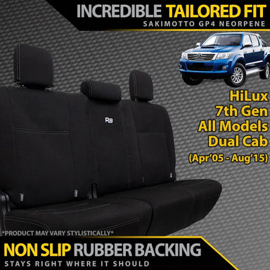 Toyota HiLux 7th Gen Neoprene Rear Row Seat Covers (In Stock)-Razorback 4x4
