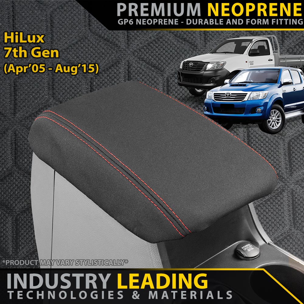 Toyota HiLux 7th Gen Premium Neoprene Console Lid (Made to Order)