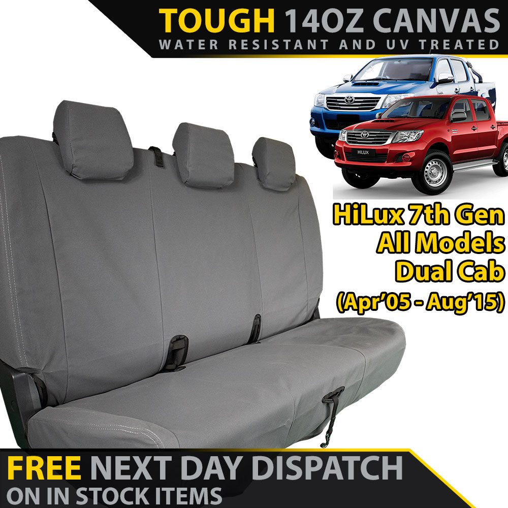 Toyota HiLux 7th Gen XP6 Tough Canvas Rear Row Seat Covers (In Stock)