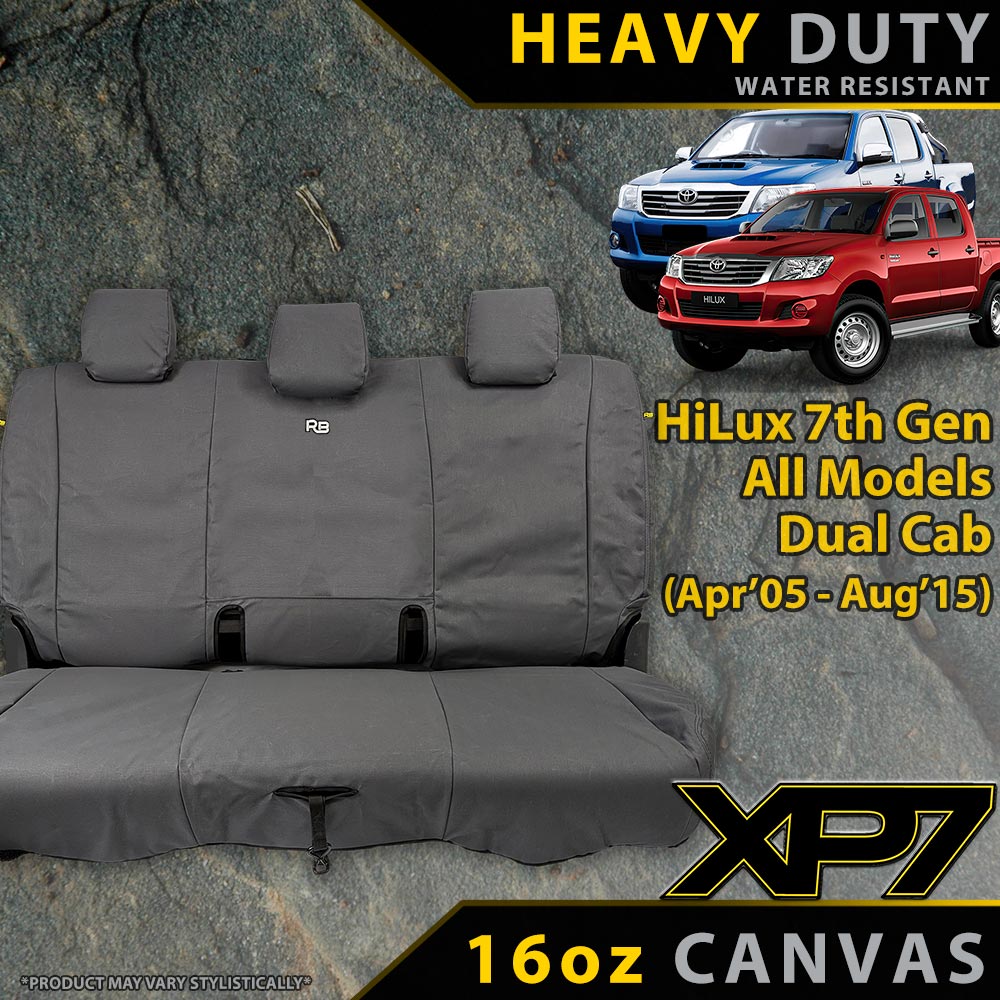 Toyota HiLux 7th Gen Heavy Duty XP7 Canvas Rear Row Seat Covers (Available)-Razorback 4x4