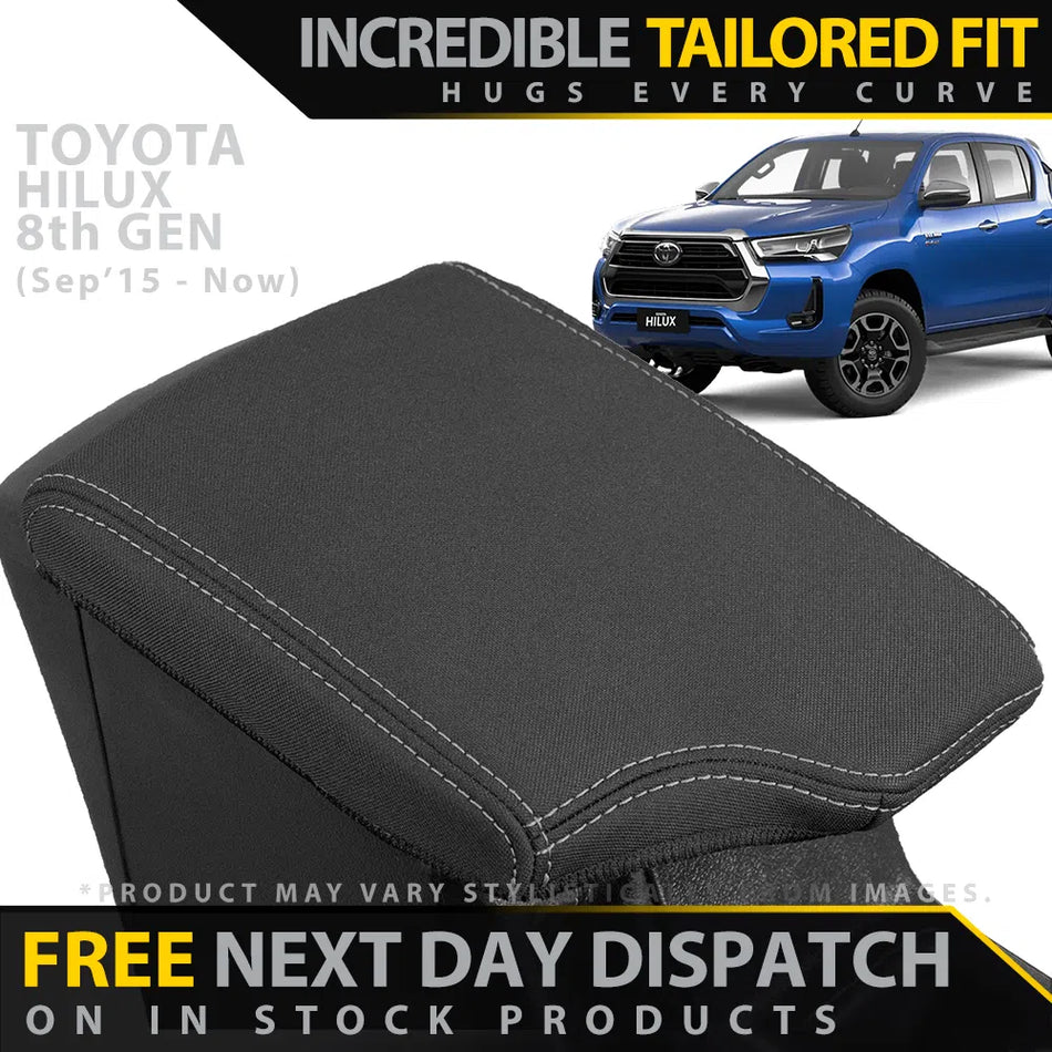 Toyota HiLux 8th Gen Neoprene Armrest Console Lid Cover (In Stock)-Razorback 4x4