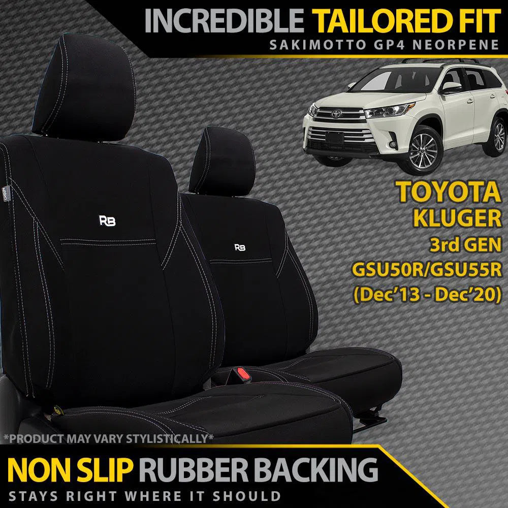 Toyota Kluger Neoprene 2x Front Seat Covers (In Stock)-Razorback 4x4