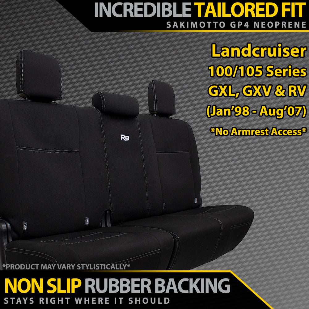 Toyota Landcruiser 100/105 Series GXL, GXV & RV Neoprene 60/40 Split 2nd Row Seat Covers (Made to Order)