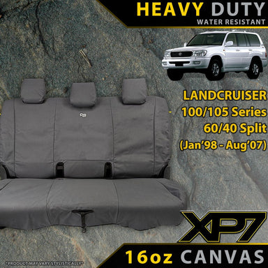 Toyota Landcruiser 100/105 Series GXL Heavy Duty XP7 Canvas 60/40 Rear Seat Covers (Made to Order)-Razorback 4x4
