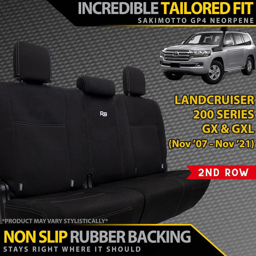 Toyota Landcruiser 200 Series GX/GXL Neoprene 2nd Row Seat Covers (Made to Order)-Razorback 4x4