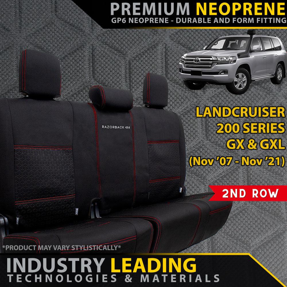 Toyota Landcruiser 200 Series GX/GXL Premium Neoprene 2nd Row Seat Covers (Available)-Razorback 4x4