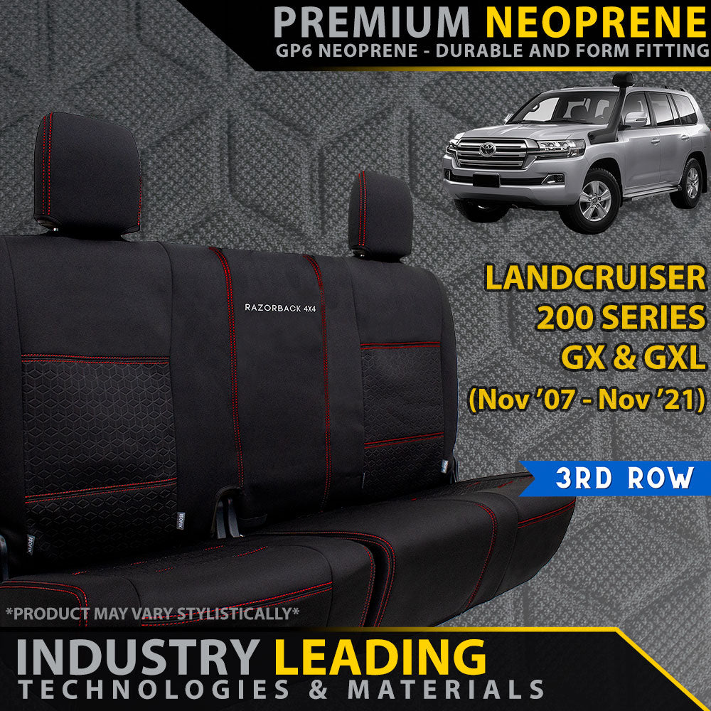 Toyota Landcruiser 200 Series GX/GXL Premium Neoprene 3rd Row Seat Covers (Made to Order)