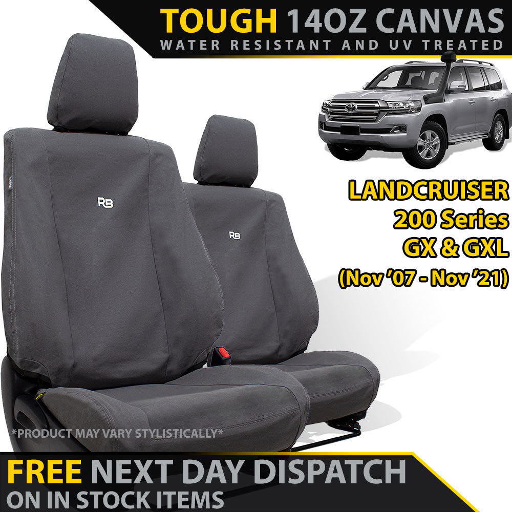 Toyota Landcruiser 200 Series GX/GXL XP6 Tough Canvas 2x Front Seat Covers (In Stock)