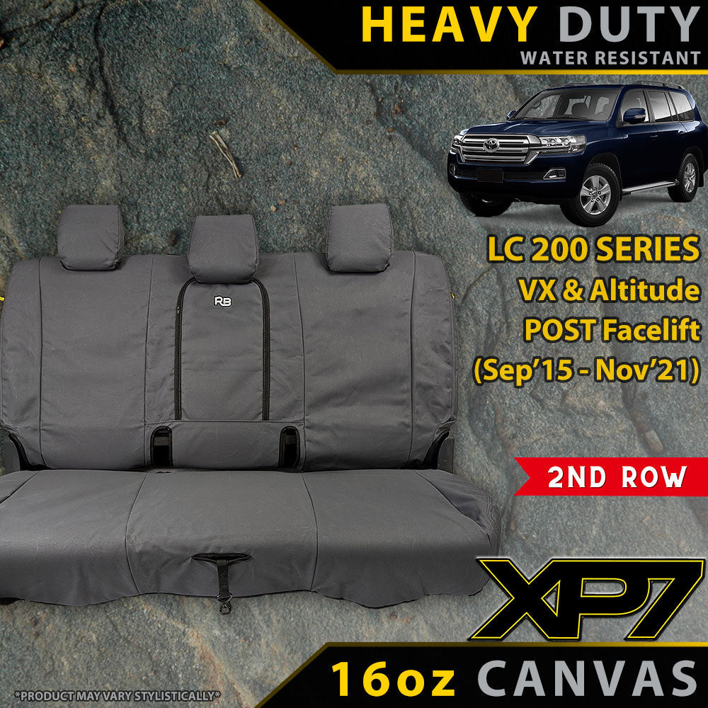 Toyota Landcruiser 200 Series VX & Altitude (09/2015+) XP7 Heavy Duty Canvas 2nd Row Seat Covers (Made to Order)-Razorback 4x4