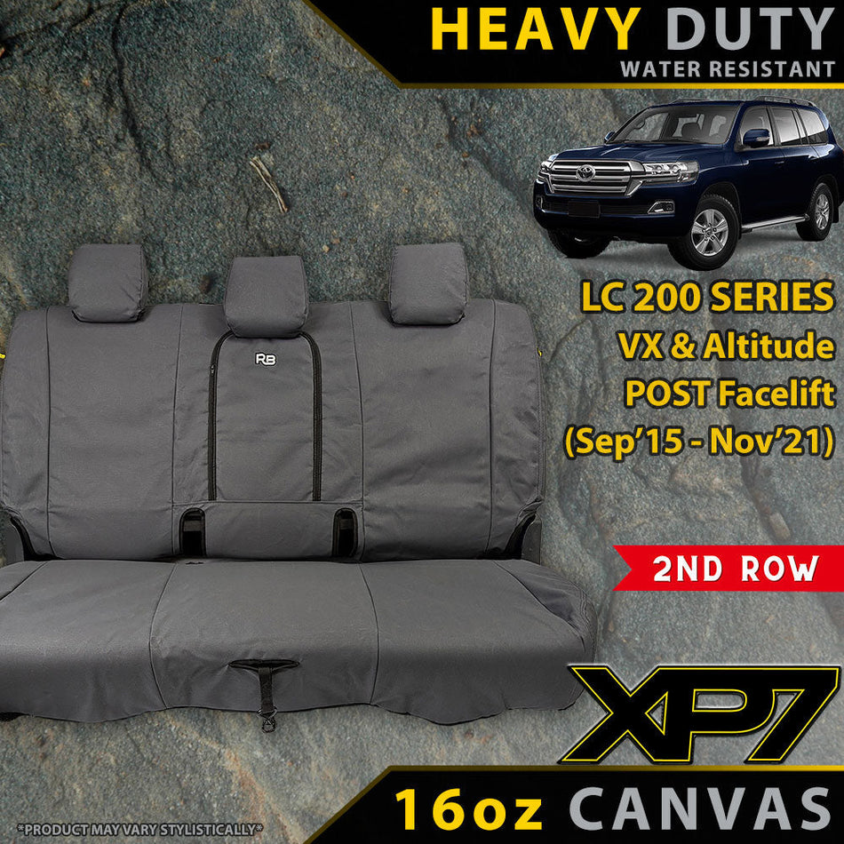 Toyota Landcruiser 200 Series VX & Altitude (09/2015+) XP7 Heavy Duty Canvas 2nd Row Seat Covers (Made to Order)-Razorback 4x4