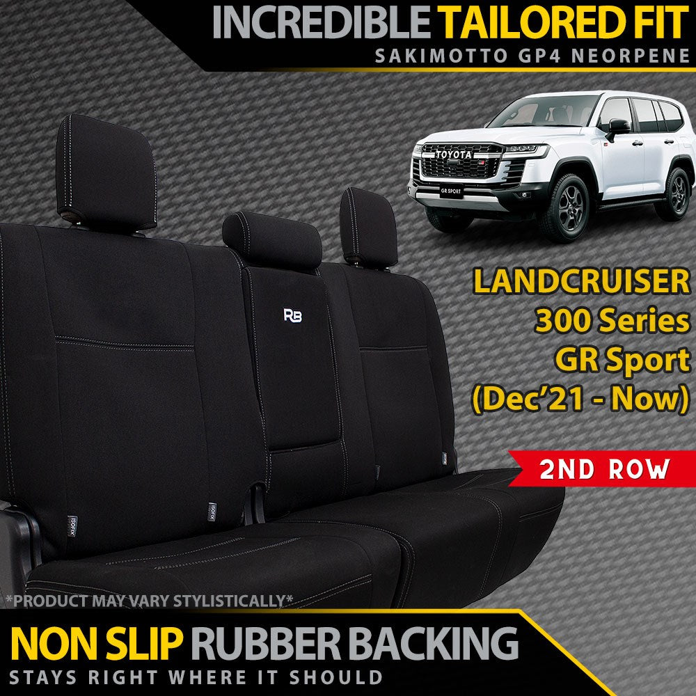 Toyota Landcruiser 300 Series GR Sport Neoprene 2nd Row Seat Covers (Made to Order)-Razorback 4x4