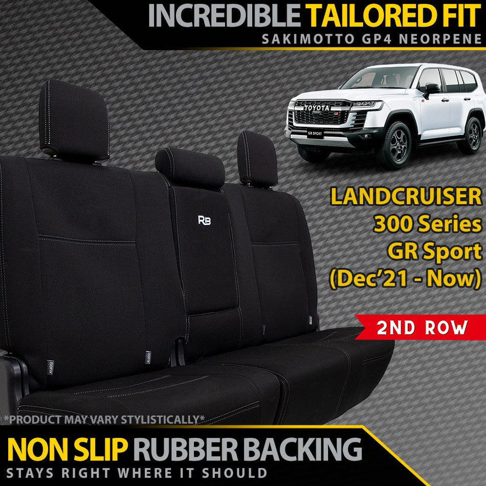 Toyota Landcruiser 300 Series GR Sport Neoprene 2nd Row Seat Covers (Made to Order)-Razorback 4x4