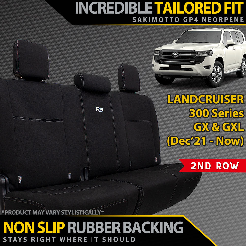 Toyota Landcruiser 300 Series GX & GXL Neoprene 2nd Row Seat Covers (In Stock)