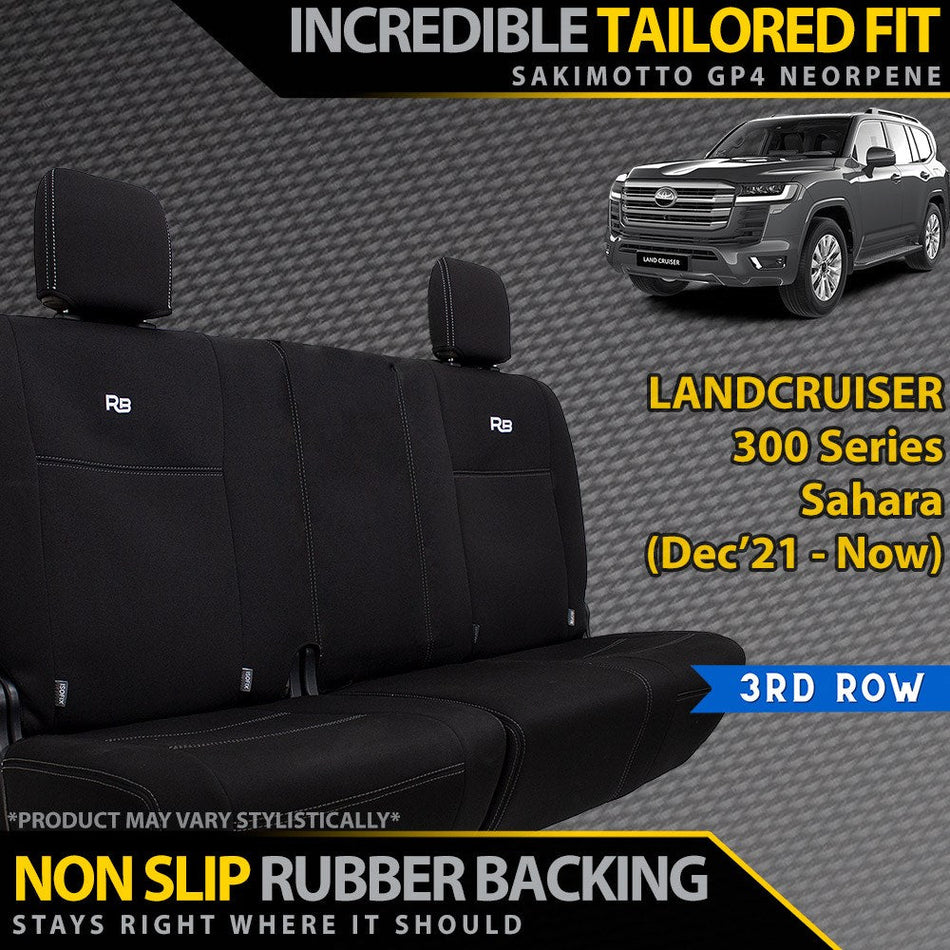 Toyota Landcruiser 300 Series Sahara Neoprene 3rd Row Seat Covers (Made to Order)-Razorback 4x4