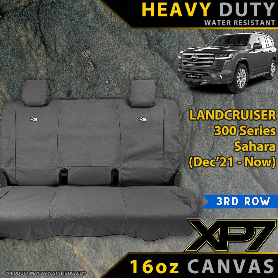 Toyota Landcruiser 300 Series Sahara XP7 Heavy Duty Canvas 3rd Row Seat Covers (Made to Order)-Razorback 4x4