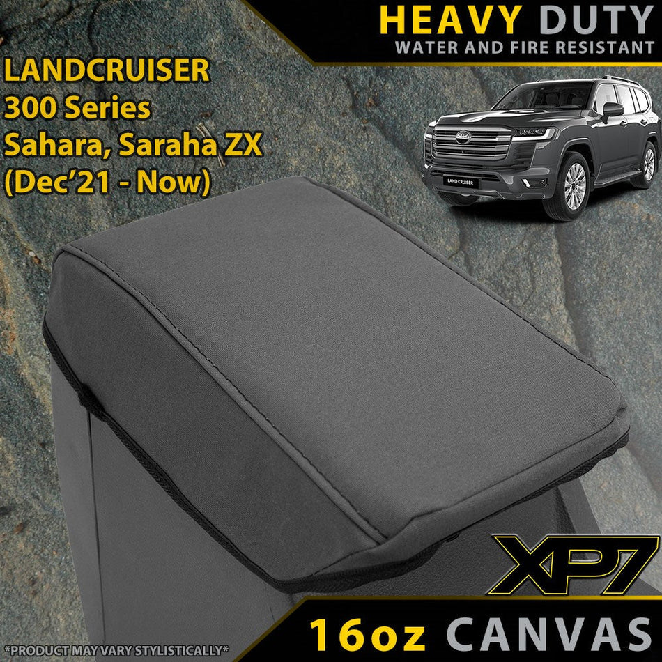 Toyota Landcruiser 300 Series Sahara/Sahara ZX XP7 Heavy Duty Canvas Console Lid (Made to Order)-Razorback 4x4