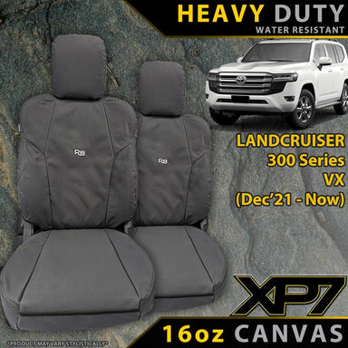 Toyota Landcruiser 300 Series VX Heavy Duty XP7 Canvas 2x Front Seat Covers (Made to Order)-Razorback 4x4