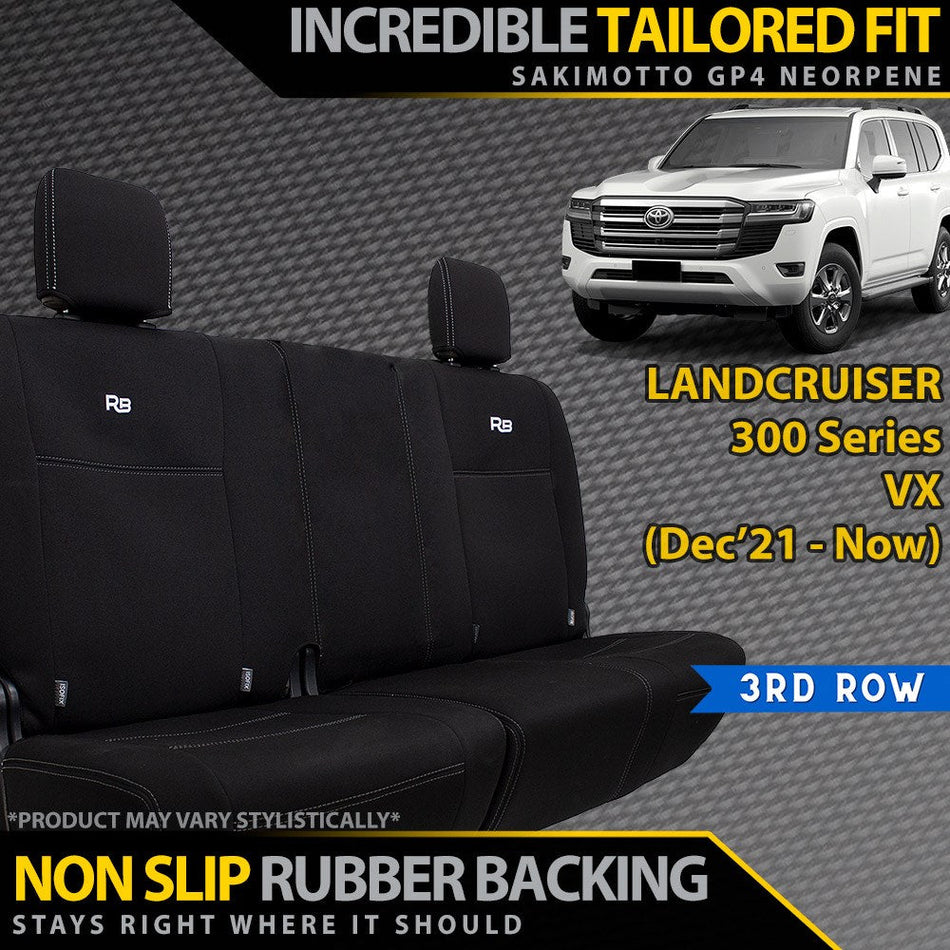 Toyota Landcruiser 300 Series VX Neoprene 3rd Row Seat Covers (Made to Order)-Razorback 4x4