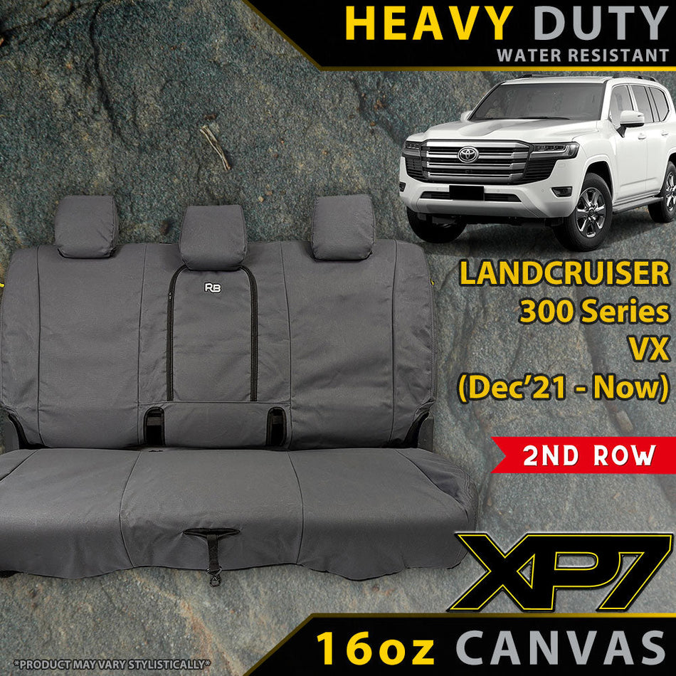 Toyota Landcruiser 300 Series VX XP7 Heavy Duty Canvas 2nd Row Seat Covers (Made to Order)-Razorback 4x4