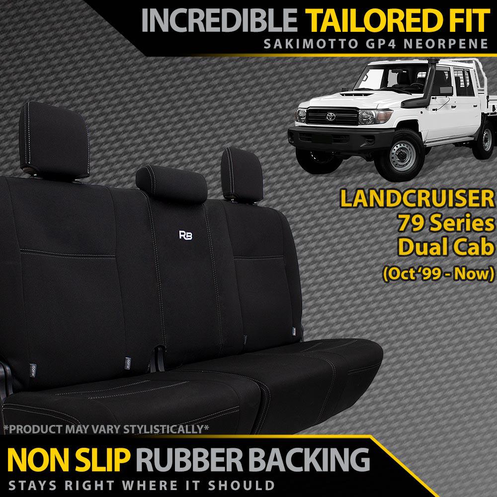 Toyota LC 79 Series Dual Cab Neoprene Rear Row Seat Covers (Available)-Razorback 4x4