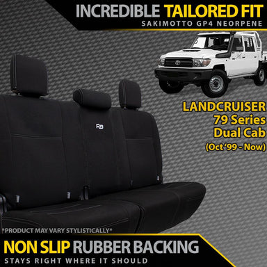 Toyota LC 79 Series Dual Cab Neoprene Rear Row Seat Covers (Available)-Razorback 4x4