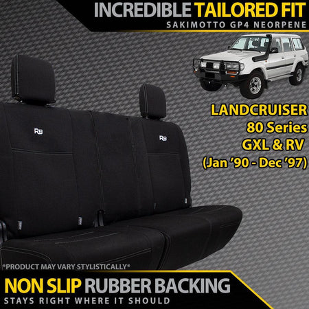 Toyota Landcruiser 80 Series GXL & RV Neoprene 2nd Row 50/50 Split (Made to Order)-Razorback 4x4