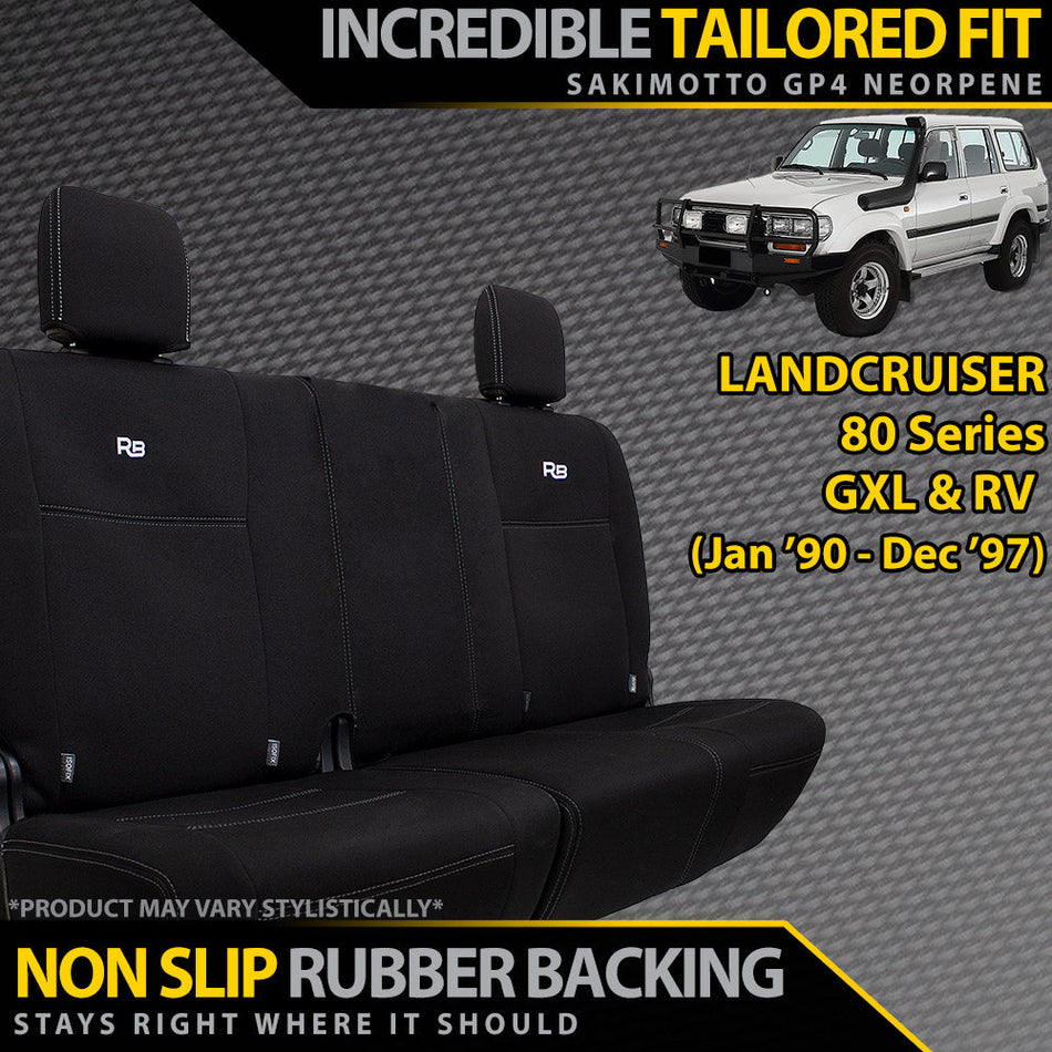 Toyota Landcruiser 80 Series GXL & RV Neoprene 2nd Row 50/50 Split (Made to Order)-Razorback 4x4
